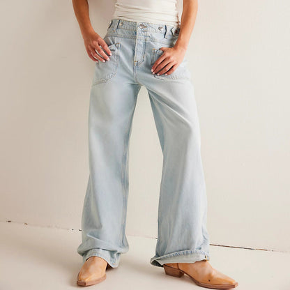 Varenza — Relaxed High-Rise Wide Leg Jeans with Vintage Wash