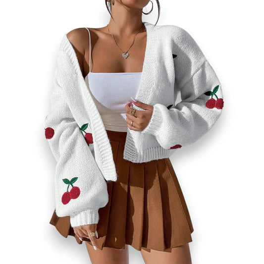 Embroidered Cherry Cardigan 30$ TODAY ONLY