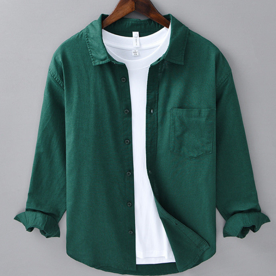 Corbin — Camisa de Linho Respirável com Caimento Relaxado e Bolso no Peito
