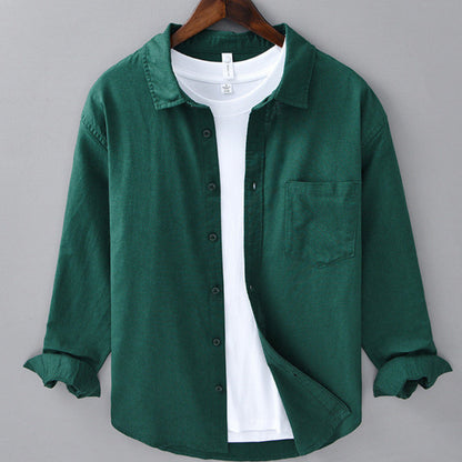 Corbin — Camisa de Linho Respirável com Caimento Relaxado e Bolso no Peito