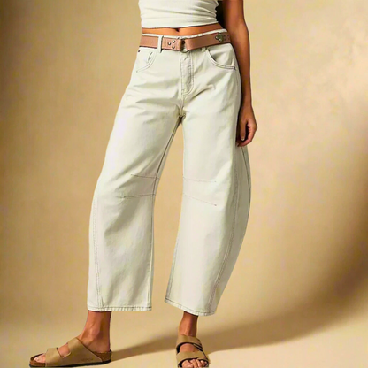 Norla — Vintage-Vaskede Korte Jeans med Knaplukning i Taljen