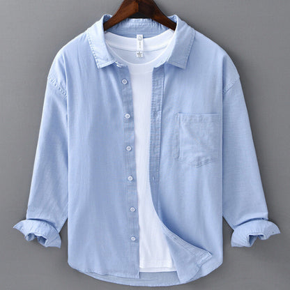 Corbin — Camisa de Linho Respirável com Caimento Relaxado e Bolso no Peito