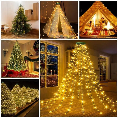 Christmas Tree Waterfall Lights