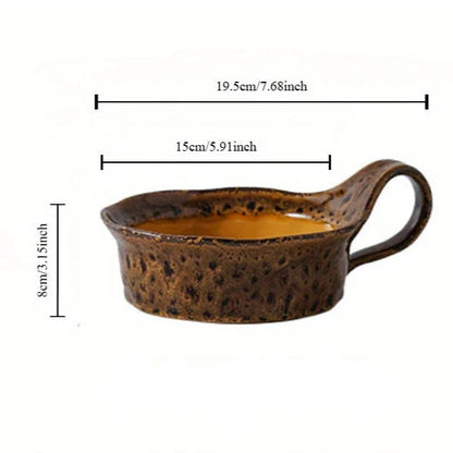 Lioren Bol — Bol Rustic din Ceramică pentru Fulgi de Ovăz, Lucrat Manual