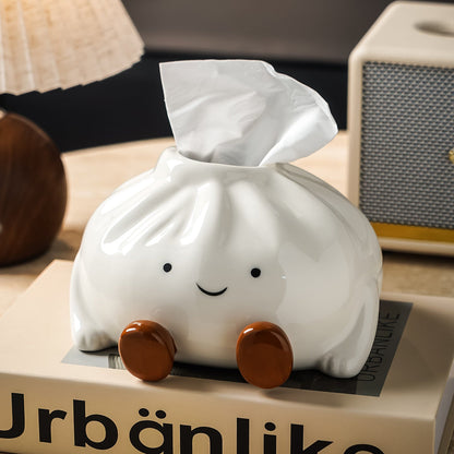 Lumo — Ceramic Dumpling Tissue Holder with Playful Design