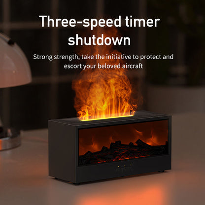 Veloira Flame Diffuser — ultraääninen aromadiffuuseri LED-takkatehosteella