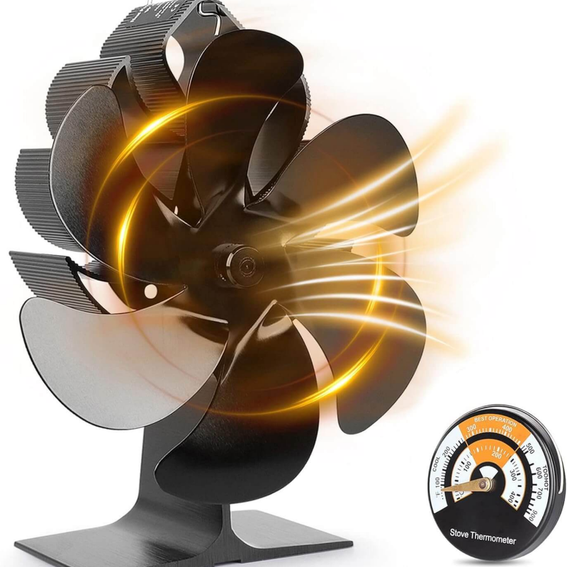 🎁Ofertă specială de iarnă - Ventilator termic cu 6 paleți pentru sobă de lemn de la Zyntravo