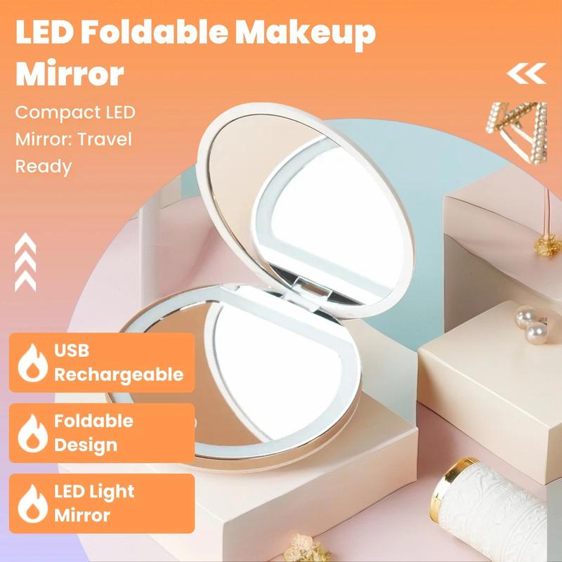 Viora — Portable Foldable LED Makeup Mirror with Natural Light