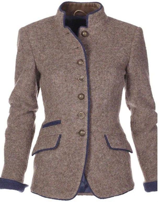 Marinelle — Taillierte Wollmisch-Jacke mit Stehkragen
