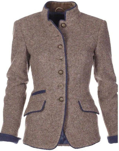 Marinelle — Taillierte Wollmisch-Jacke mit Stehkragen