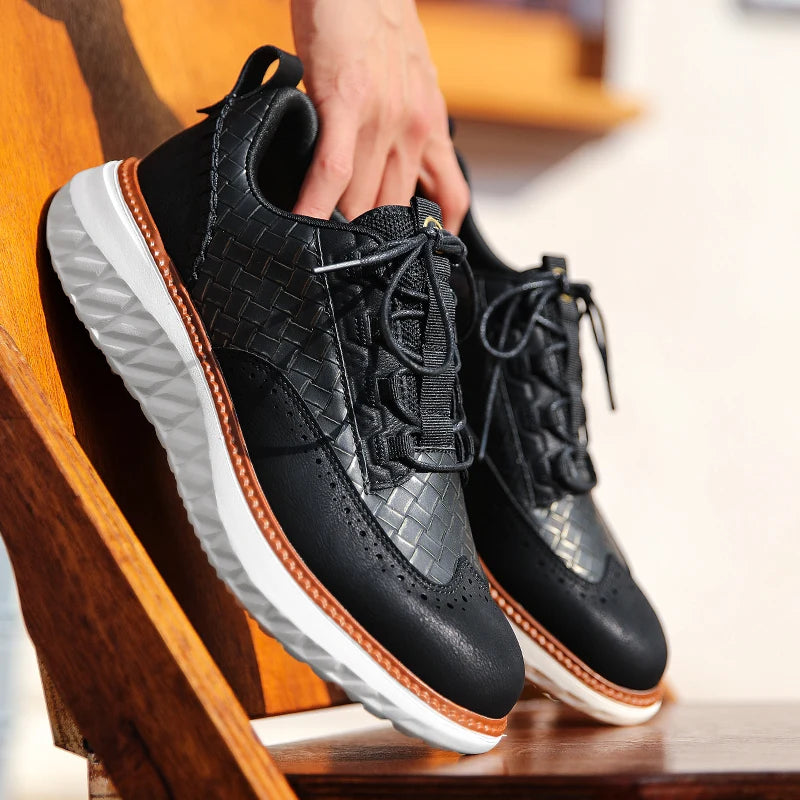 Ridgewell — Tênis Ortopédico de Couro Legítimo com Design Respirável