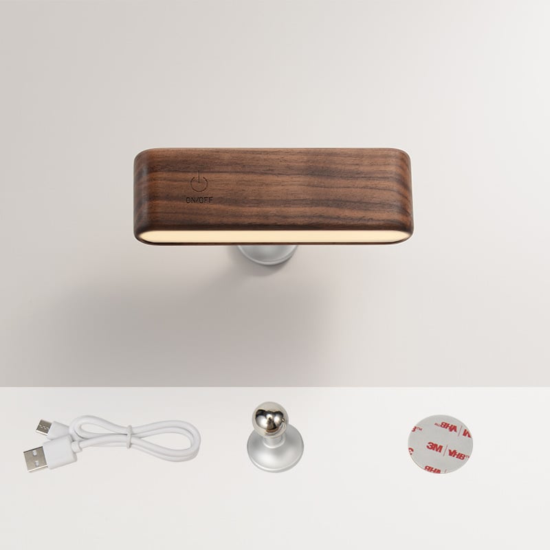 Lomara — Schreibtischständer aus Massivholz mit magnetischem Ladegerät und 360° Drehung
