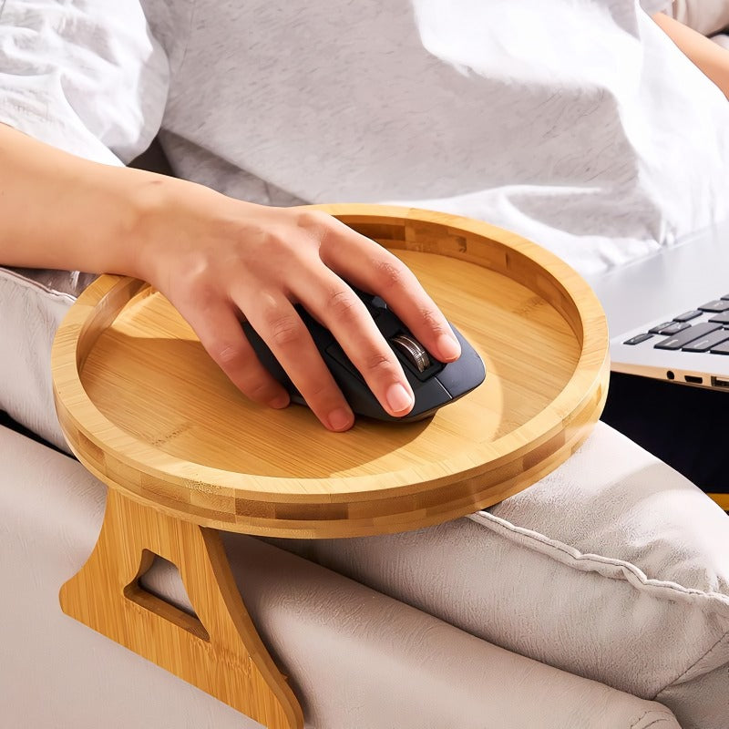 Holz Sofa Armlehnen Beistelltisch