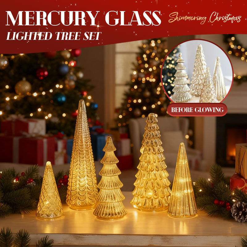 Norla — Hand-Blown Mercury Glass Christmas Trees with Warm LED Glow