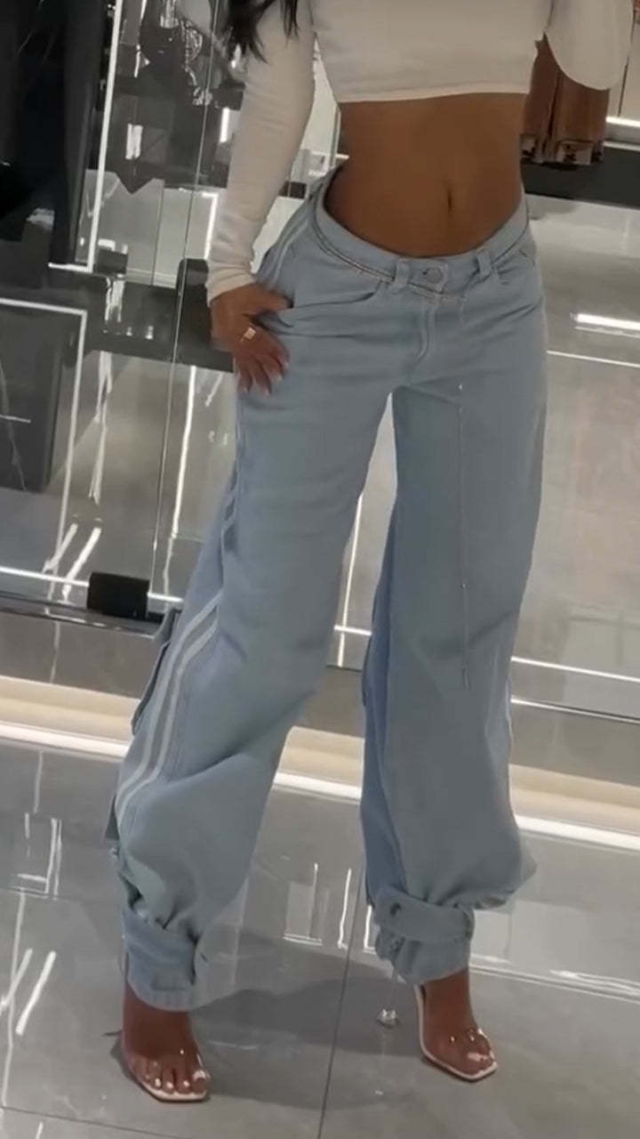 Striped Casual Commuter Jeans