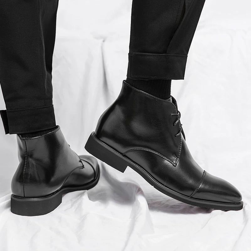 Arlen — Bottes en cuir pour homme à bout cap-toe avec semelles intérieures rembourrées