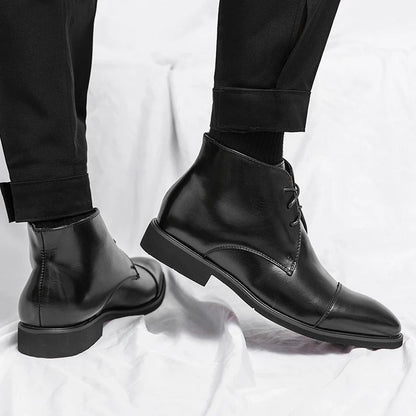 Arlen — Bottes en cuir pour homme à bout cap-toe avec semelles intérieures rembourrées