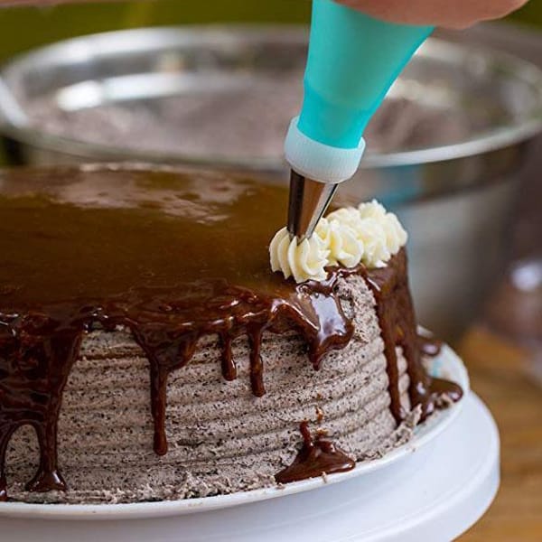 Tulina CakeCraft — Rustfritt stål dekorasjonsdyse-sett med silikonpose