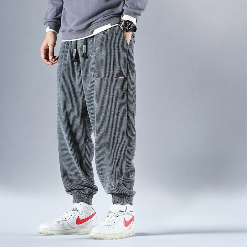 Lorian Corduroy Sweatpants — Soft Relaxed Fit Casual Pants