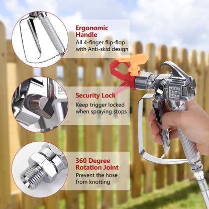 Rekran SprayPro — Hogedruk Verfspuitpistool met Instelbare Doorstroming