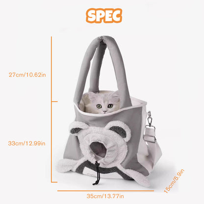 Bear-Y Canvas Pet Carrier — Small Dog and Cat Bag with Open-Top Design