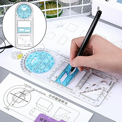 VeloDraw — Monitoiminen geometrinen piirustusviivain 14 muodolla