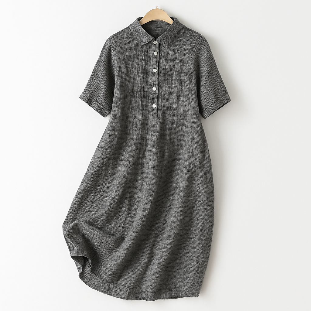 Liora — Breathable Linen Shirt Dress with Relaxed Fit