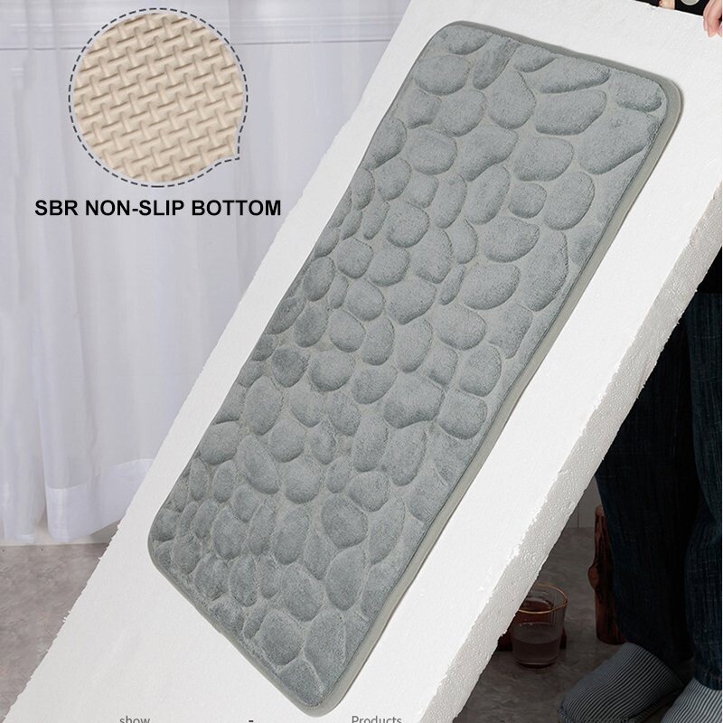 2023 New Arrival Cobblestone Embossed Bathroom Bath Mat