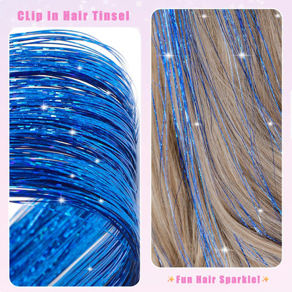 Liora — Rainbow Hair Tinsel Clip-In Extensions for Sparkling Highlights