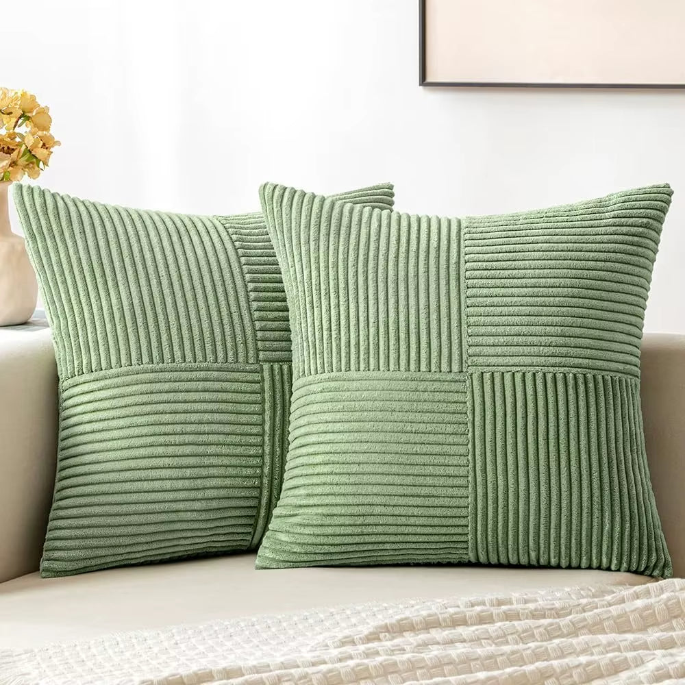 Soren Set — Modern Boho Corduroy Pillow Covers with Ribbed Texture