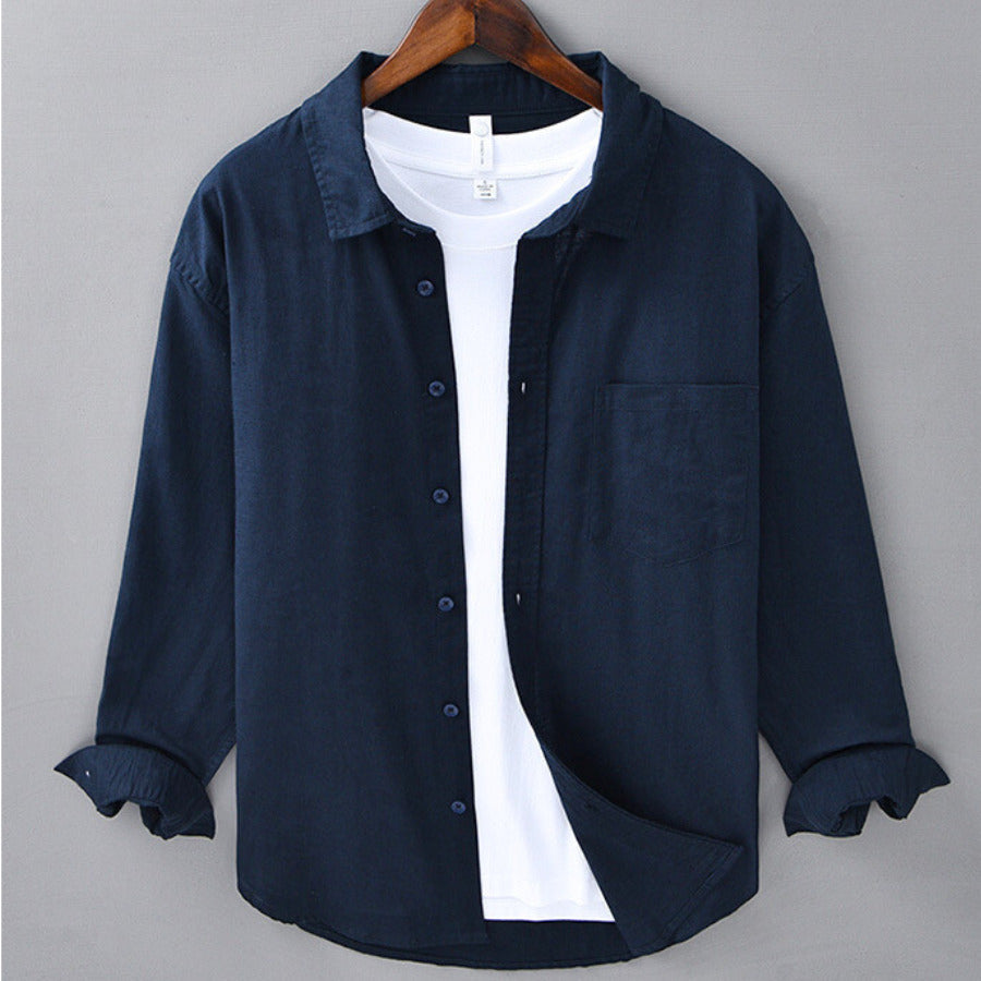 Corbin — Camisa de Linho Respirável com Caimento Relaxado e Bolso no Peito