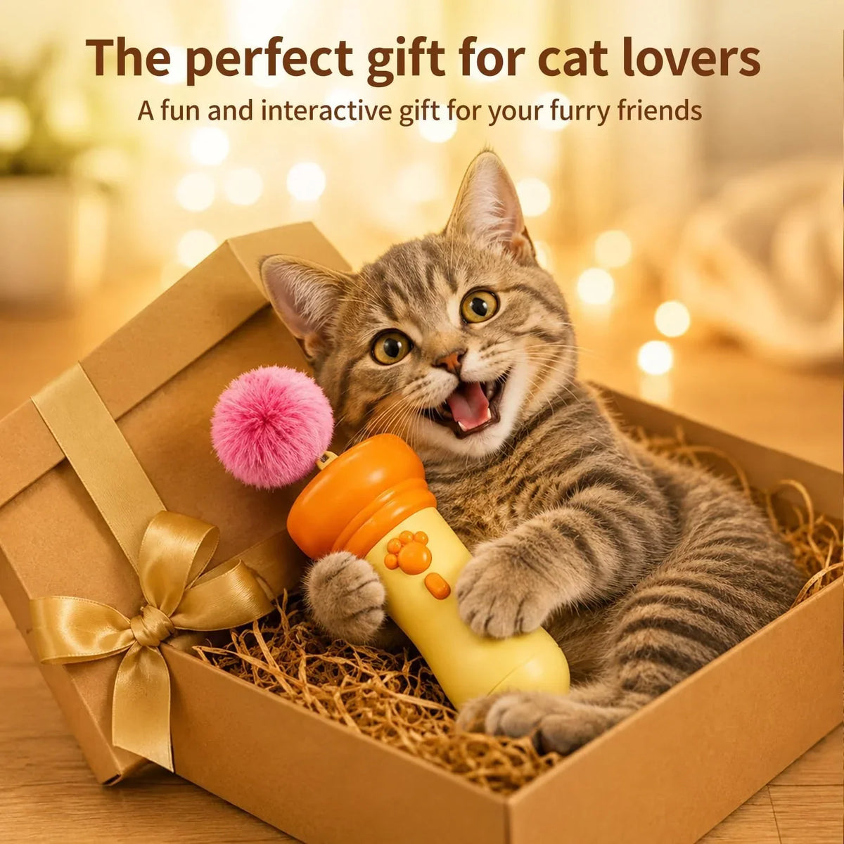 Lançador de Bolinhas de Pompons para Gatos Pouncy™