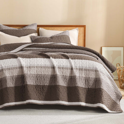 ShadowVeil™ Stripe Quilt Set — Unleash Bold Style and Year-Round Cloudlike Comfort