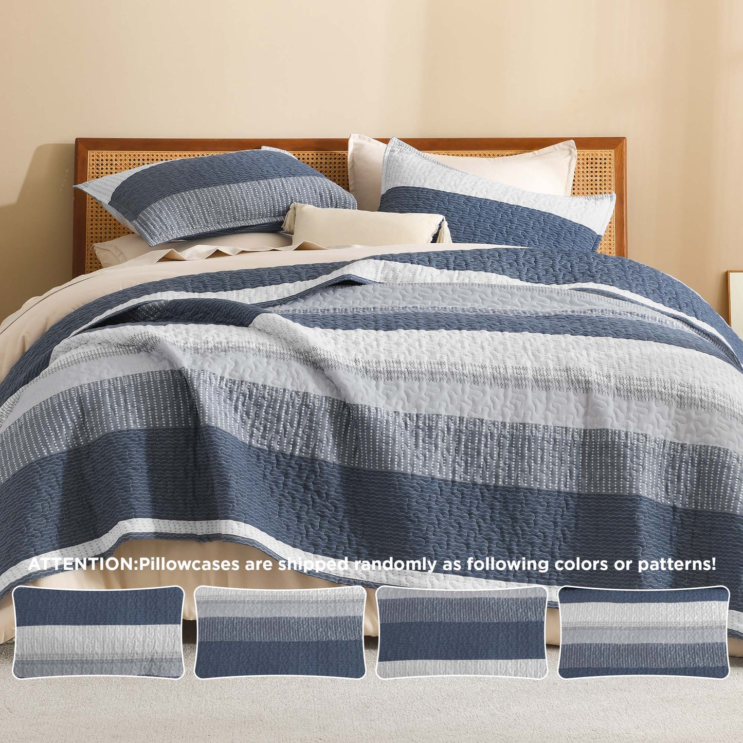 ShadowVeil™ Stripe Quilt Set — Unleash Bold Style and Year-Round Cloudlike Comfort