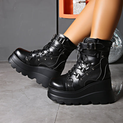 Levara — Gothic Chunky Platform Boots with Buckle Accents