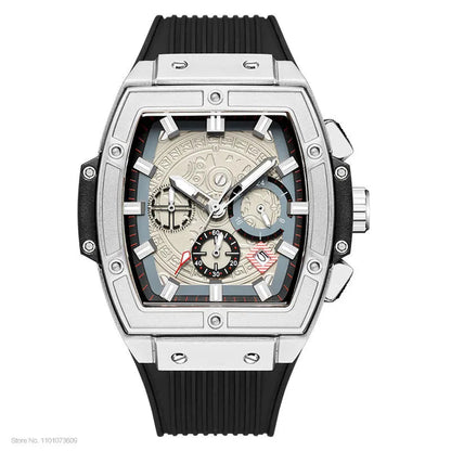 Orologio cronografo Tavion Chrono inciso in stile azteco con cinturino in silicone