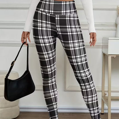 Norla — Women’s Thermal Plaid Leggings with Slim High Waist
