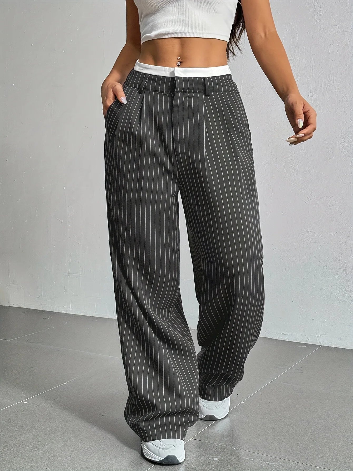 PinstripePower™ — Sculpt Your Curves and Command Every Room with Effortless Style