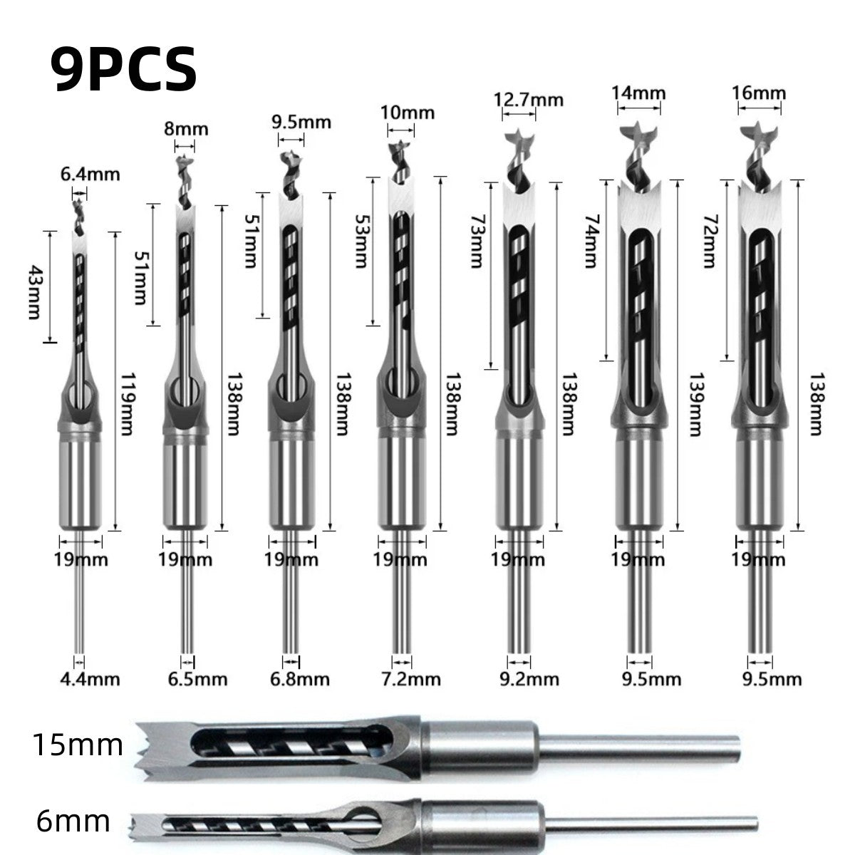 Woodworking square head wood chisel