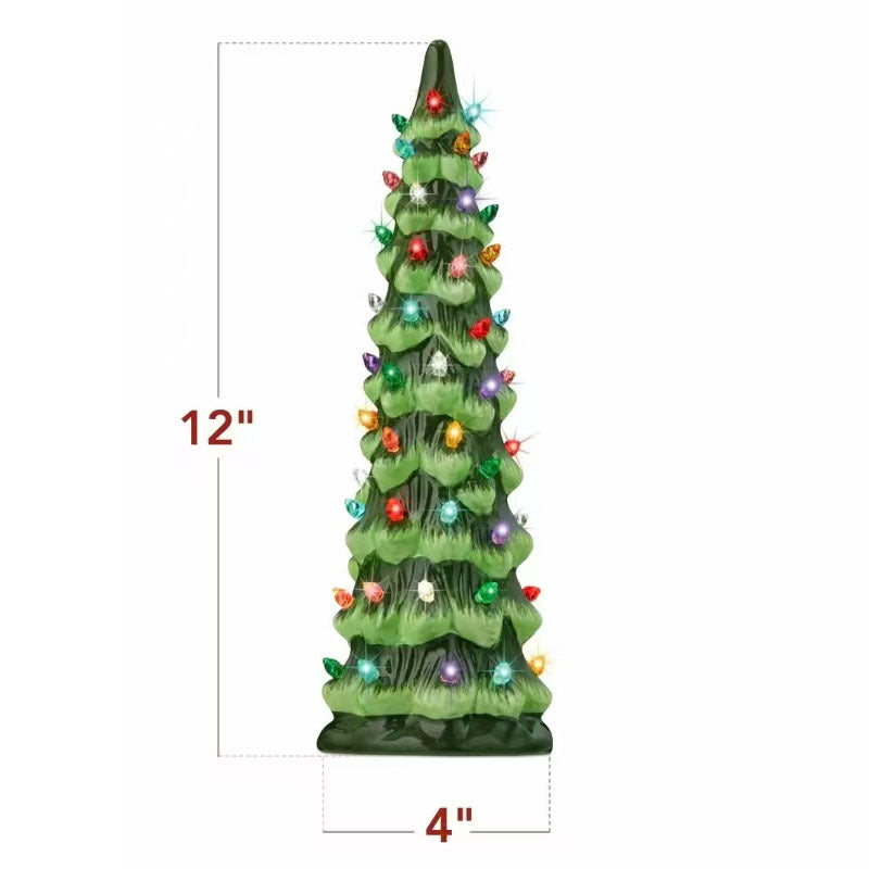 Liora — Árvore de Natal de Cerâmica Pintada à Mão com Luzes LED