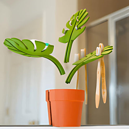 Zentavo Monstera Mirror Bathroom Storage Rack