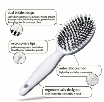 Avenlea Brush — Escova de Cabelo Paddle com Cerdas Duplas para Brilho Suave