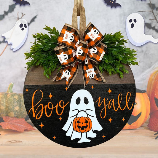 12 Wooden Pumpkin & Ghost Door Hanger™ — Transform Your Entrance into an Unforgettable Halloween Showstopper