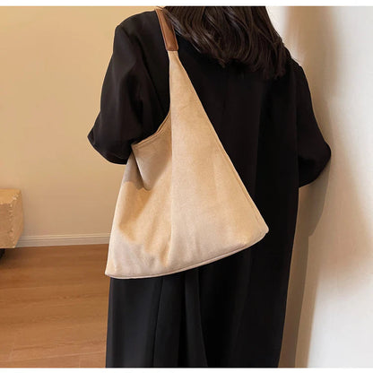 VogueCruze™ Sac Cabas en Velours Côtelé — Attirez Tous les Regards avec un Style Sans Effort et une Organisation Inégalée