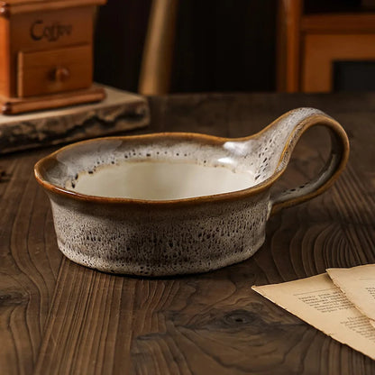 Lioren Bol — Bol Rustic din Ceramică pentru Fulgi de Ovăz, Lucrat Manual