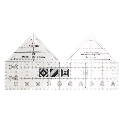 Quilara 90 Double-Strip Ruler — Precision Quilting Tool for Triangle Cuts
