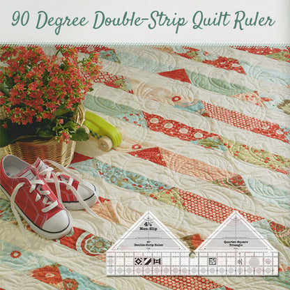 Quilara 90 Double-Strip Ruler — Precision Quilting Tool for Triangle Cuts