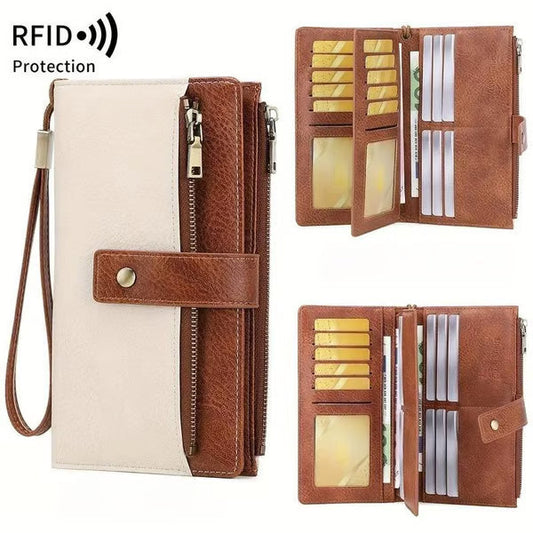 🔥Limited-time offer-Cryloxa Women's Retro Style RFID Blocking Tri-fold Wallet