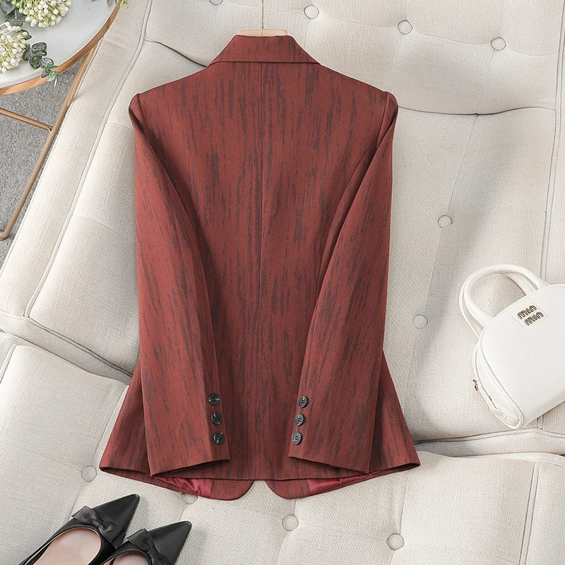 Renly Blazer — Tailored Lightweight Striped Jacket with Vertical Grain