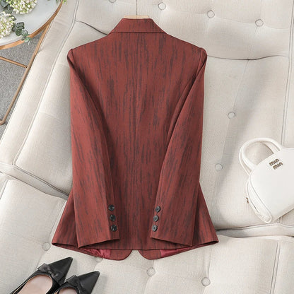 Renly Blazer — Tailored Lightweight Striped Jacket with Vertical Grain